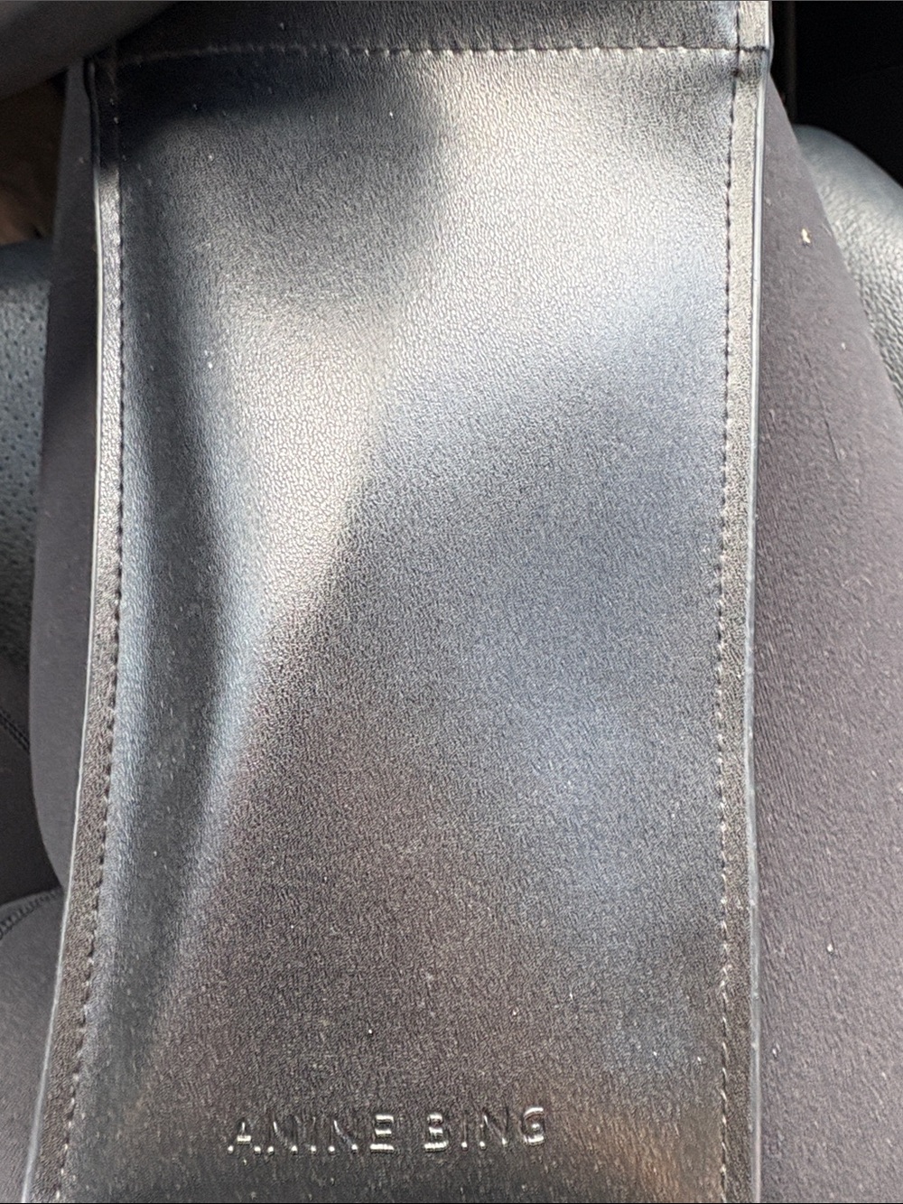 Anine Bing Black Sunglasses Case - Smooth Leather Logo Sleeve